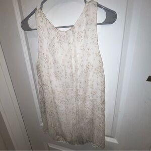 Floral Sleeveless Blouse - Cream